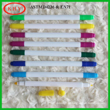 Bright color dual tips washable marker for T-shirt